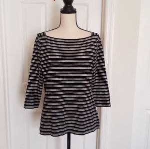 St John Square Neck Striped Top